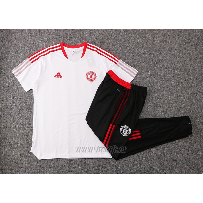Chandal del Manchester United Manga Corta 2021-2022 Blanco